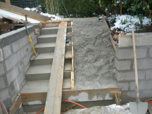 réalisation d'un escalier en béton